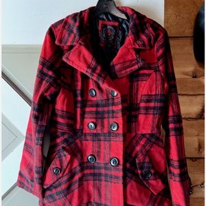 Dollhouse L plaid peacoat